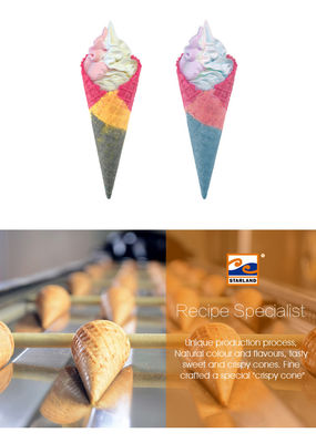 Strawberry Flavor Wafer Cones 118-120mm Height With 22 ° Angle