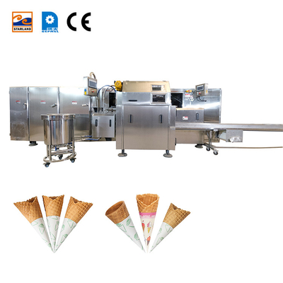 55 Baking Plates Roll Sugar Cone Making Machine Sturdy Steel Structure