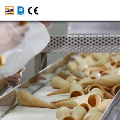 Barquillo Cone Production Line With 55 Baking Plates And 2.0HP 1.5kw Motor