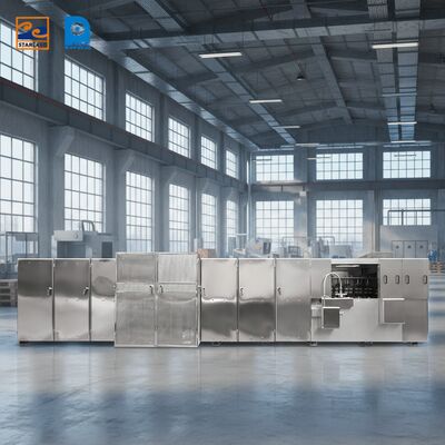 Stainless Steel Monaka Wafer Production Line Powered By Gas And Video Technical Support Providing Consistent Manufacturing