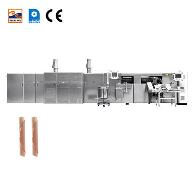 Automatic Waffle Roll Production Line Powered Gas Heating Method Ensuring Snack Manufacturing Process