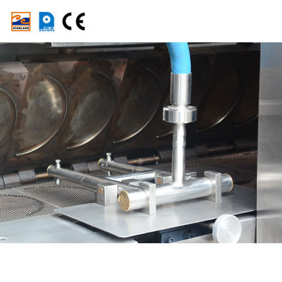 Rolled Waffle Ice Cream Cone Production Line  14m Long Commissioning 101 Baking Plates