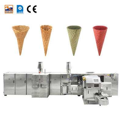 Rolled Waffle Ice Cream Cone Production Line  14m Long Commissioning 101 Baking Plates