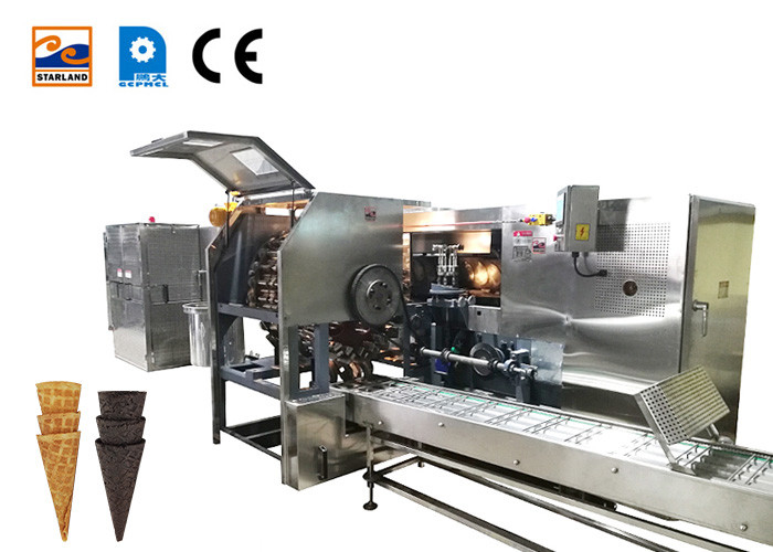 Automatic Softy Ice Cream Cone Production Line Stainless Steel  71 Bake Templates