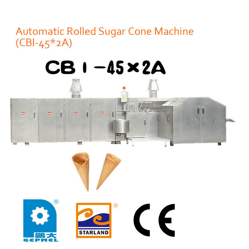 High Production Ice Cream Cone Rolling Machine 6800L x 2400W x 1800H mm