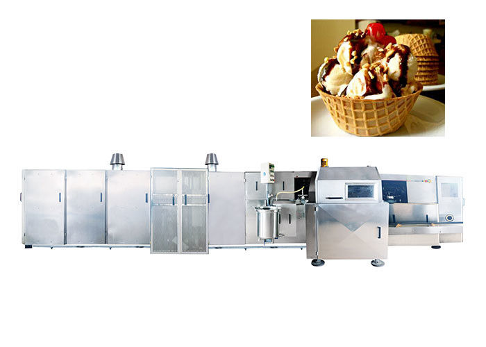Fully Antomatic Roller Sugar Cone Production Line / Industrial Ice Cream Maker With Cast Iron Baking Plates