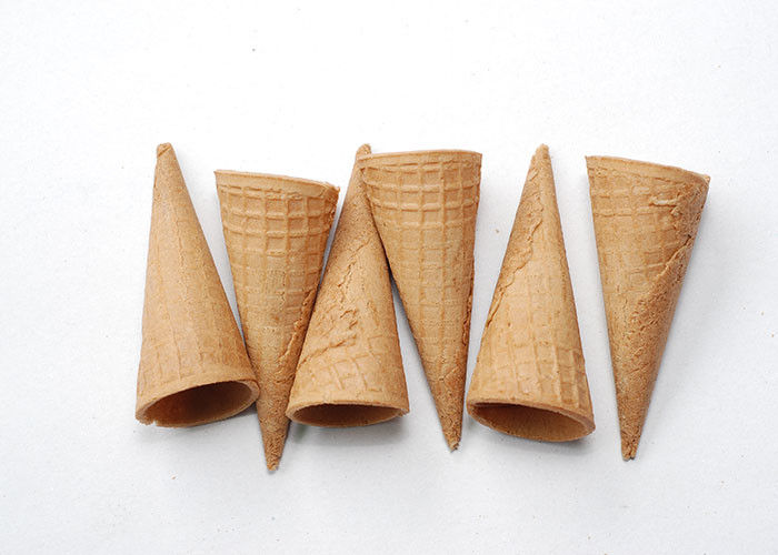 Custom Size Chocolate Covered Waffle Cones For Shop , Golden Color