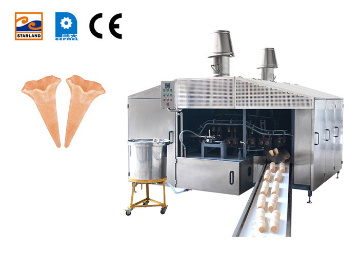 28 Baking Plates Wafer Biscuit Machine Custom Ice Cream Cone Production Line