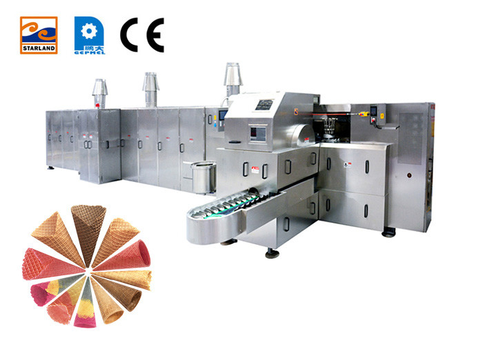 Commercial Sugar Cone Production Line Waffle Baking Rolled Sugar Biscuit Cone Machine