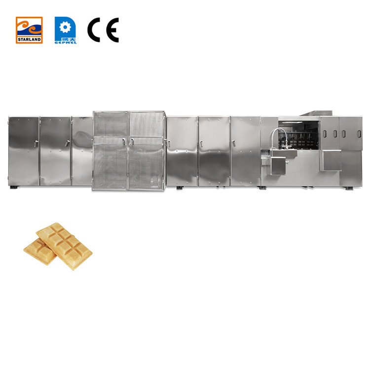 PLC Controlled Automatic Monaka Wafer Machine Snack Production Equipment With 55 Baking Plates