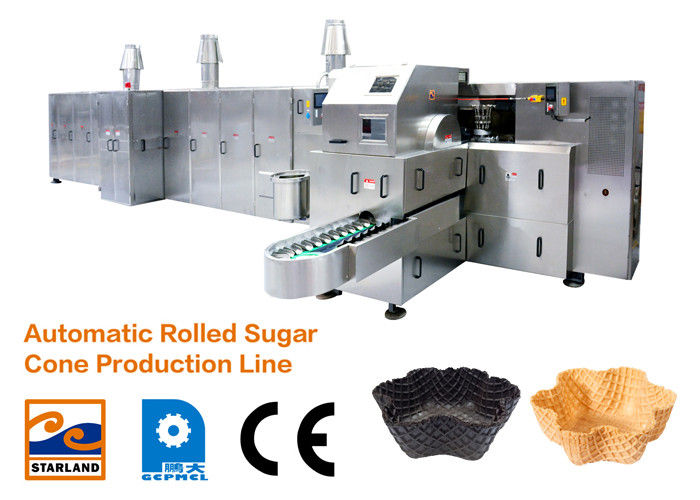 1.5kw Waffle Cone Production Line / Ice Cream Cone Baking Machine with Double Layered Panel Door
