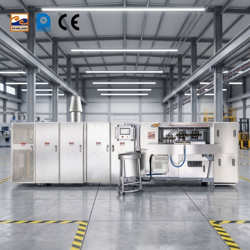 Automatic Wafer Cone Production Line Featuring Digital Display Temperature Control and PLC Control System for Consistent Output