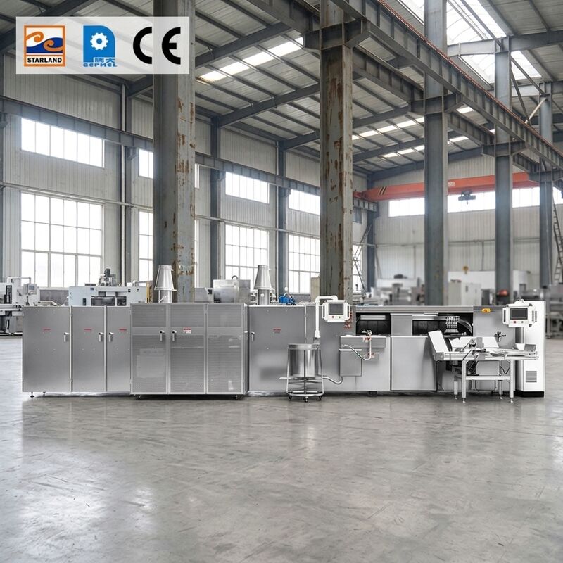 PLC Control System Waffle Roll Production Line Suitable For High Volume Automated Waffle Roll Manufacturing