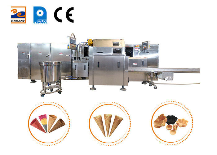 Ice Cream Cone Production Equipment , Multifunctional Automatic Installation Of 63 Baking Templates Of 260*240 Mm .