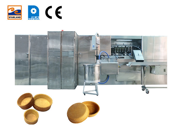 Automatic Large Egg Tart Shell Production Line , Stainless Steel Material Cast Iron Baking Template.