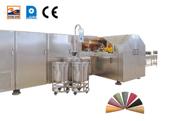 1.5hp Ice Cream Cone Production Line Stainless Steel 55 Baking Plates
