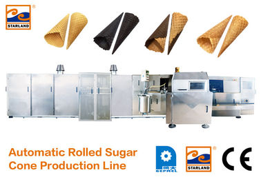 CE Certified Automatic Sugar Cone Production Line With Fast Heating Up Oven , 63 Baking Plates Ice Cream Cone Productio