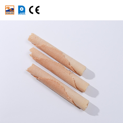 PLC Controlled Egg Roll Production Line 1.5KW Automatic Waffle Roll For Baking Machine