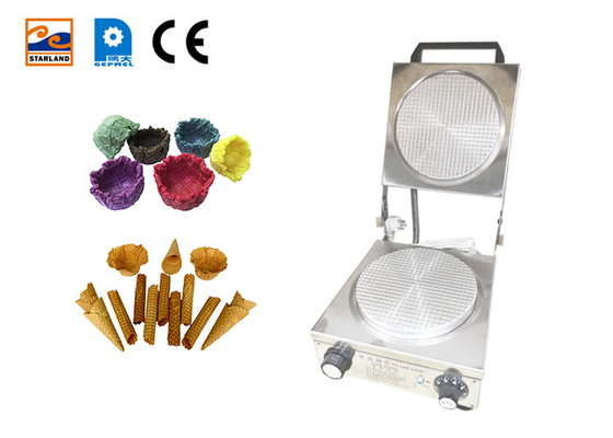 Cone Waffle Oven Equipment , Durable And Safe Aluminum , Template Manual Control Of Time And Temperature .